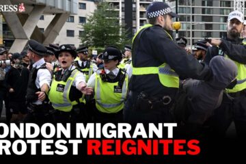 Police rush to London migrant hotel as HEATED protests reignite