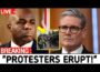 Furious UK Protesters ERUPT at Keir Starmer & David Lammy Outside Conference Hall!