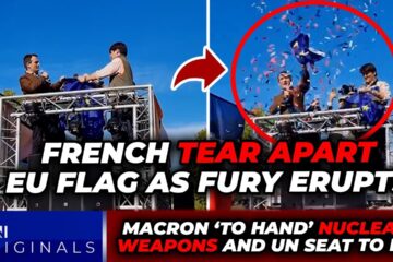 WATCH: Furious French DESTROY EU flag as Macron to ‘HAND’ EU and Germany nuclear weapons and UN seat