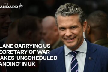 Plane carrying US secretary of war makes ‘unscheduled landing’ in UK