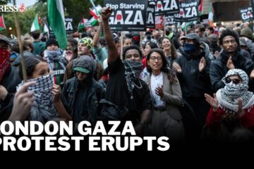 Gaza protest erupts in London on Hamas massacre anniversary